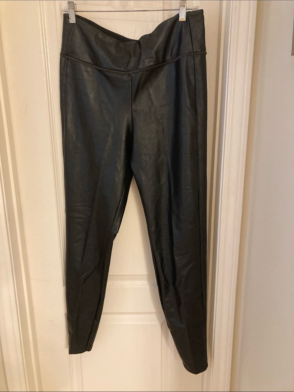 Black Faux Leather High-Waist Women's Leggings